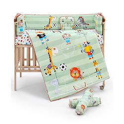 Babyhug Cotton Crib Bedding Set Elephant Print -Multicolor