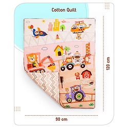 Babyhug Cotton Crib Bedding Set Elephant Print -Multicolor