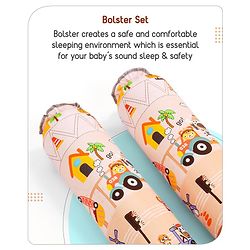Babyhug Cotton Crib Bedding Set Elephant Print -Multicolor
