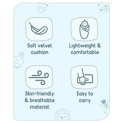 Babyhug Velour Sleeping Bag Animal Faces Print - Multicolor