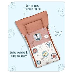 Babyhug Velour Sleeping Bag Animal Faces Print - Multicolor