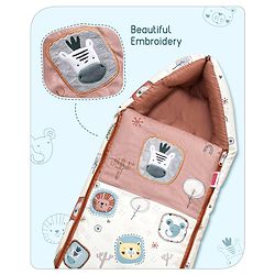 Babyhug Velour Sleeping Bag Animal Faces Print - Multicolor