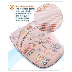 Babyhug Cotton Bedding Set with Mosquito Net Soccer Print- Green