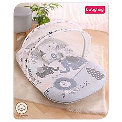Babyhug Cotton Bedding Set with Mosquito Net Soccer Print- Green