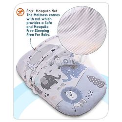 Babyhug Cotton Bedding Set with Mosquito Net Soccer Print- Green