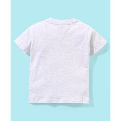 Babyhug Cotton Knit Half Sleeves Text Printed T-Shirt and Dungaree Set Beach Print - White & Red