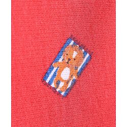 Babyhug Cotton Knit Half Sleeves Text Printed T-Shirt and Dungaree Set Beach Print - White & Red