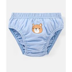 Babyhug 100% Cotton Knit Anti Bacterial Briefs Striped & Bear Print Pack of 3 - Blue & Green