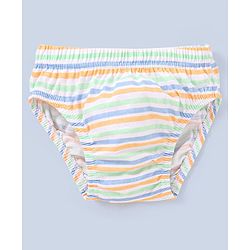 Babyhug 100% Cotton Knit Anti Bacterial Briefs Striped & Bear Print Pack of 3 - Blue & Green