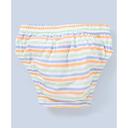 Babyhug 100% Cotton Knit Anti Bacterial Briefs Striped & Bear Print Pack of 3 - Blue & Green