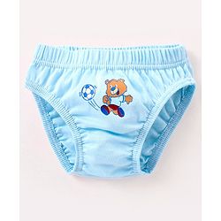Babyhug 100% Cotton Antibacterial Briefs Stripes & Bear Print Pack of 3 - Blue & Red