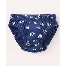 Babyhug 100% Cotton Antibacterial Briefs Stripes & Bear Print Pack of 3 - Blue & Red