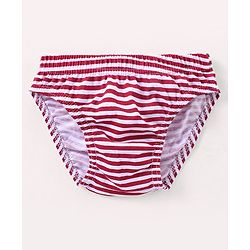 Babyhug 100% Cotton Antibacterial Briefs Stripes & Bear Print Pack of 3 - Blue & Red