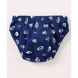 Babyhug 100% Cotton Antibacterial Briefs Stripes & Bear Print Pack of 3 - Blue & Red