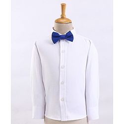 Babyhug Full Sleeves 4 Piece Party Suit With Bow - Royal Blue