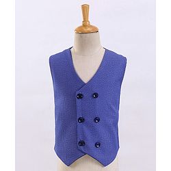 Babyhug Full Sleeves 4 Piece Party Suit With Bow - Royal Blue