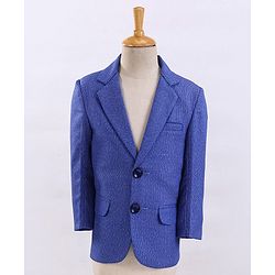 Babyhug Full Sleeves 4 Piece Party Suit With Bow - Royal Blue
