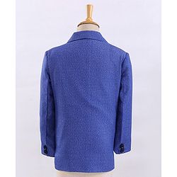 Babyhug Full Sleeves 4 Piece Party Suit With Bow - Royal Blue
