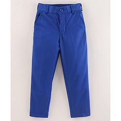 Babyhug Full Sleeves 4 Piece Party Suit With Bow - Royal Blue
