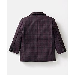 Babyhug Woven Full Sleeves Check Blazer - Red