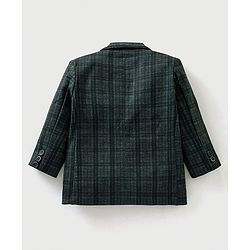 Babyhug Woven Full Sleeves Check Blazer - Green