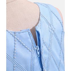 Babyhug Sleeveless Embroidered Party Frock with Bow - Blue
