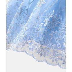 Babyhug Sleeveless Embroidered Party Frock with Bow - Blue