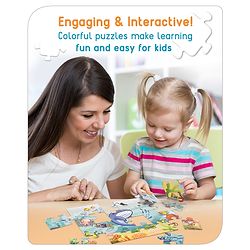 Babyhug 24 Pcs Aquatic Theme Jigsaw Puzzle| 4 in 1 Double Side 6 Puzzle Set Montessori Learning and Educational Toy for 2-4 Years Kids| Improves Motor Skills and Hand Eye Co-ordination| Gifting Toy| BIS Certified