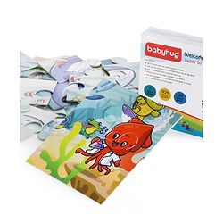 Babyhug 24 Pcs Aquatic Theme Jigsaw Puzzle| 4 in 1 Double Side 6 Puzzle Set Montessori Learning and Educational Toy for 2-4 Years Kids| Improves Motor Skills and Hand Eye Co-ordination| Gifting Toy| BIS Certified
