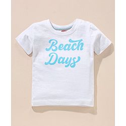 Babyhug 100% Cotton Dungaree and Half Sleeves T-Shirt Set Pine Tree Print - Blue White
