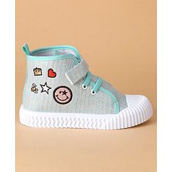 Cute Walk by Babyhug Stripped Casual Shoes with Velcro Closure- Blue