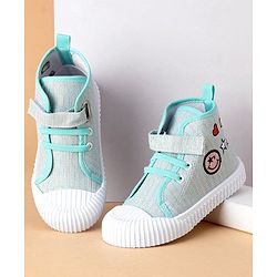 Cute Walk by Babyhug Stripped Casual Shoes with Velcro Closure- Blue