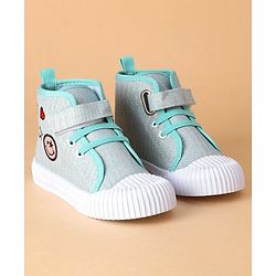 Cute Walk by Babyhug Stripped Casual Shoes with Velcro Closure- Blue