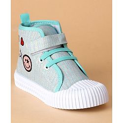Cute Walk by Babyhug Stripped Casual Shoes with Velcro Closure- Blue