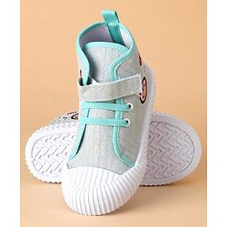 Cute Walk by Babyhug Stripped Casual Shoes with Velcro Closure- Blue