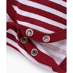 Babyhug 100% Cotton Full Sleeves Onesies Bear Print - Maroon