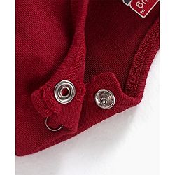 Babyhug 100% Cotton Full Sleeves Onesies Bear Print - Maroon