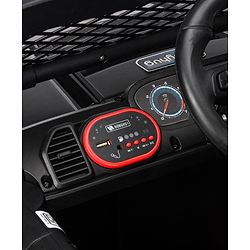 Babyhug Battery Operated Police Ride On Jeep With Lights and Music - Black| Forward & Reverse Drive| Wide Comfortable Seat| Rechargeable Battery| Remote Control| Pre-loaded Music with USB & AUX| Easy to Assemble| Openable Doors| Easy to Operate