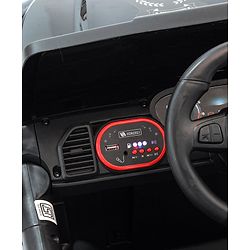 Babyhug Battery Operated Police Ride On Jeep With Lights and Music - Black| Forward & Reverse Drive| Wide Comfortable Seat| Rechargeable Battery| Remote Control| Pre-loaded Music with USB & AUX| Easy to Assemble| Openable Doors| Easy to Operate