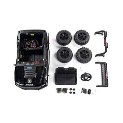 Babyhug Battery Operated Police Ride On Jeep With Lights and Music - Black| Forward & Reverse Drive| Wide Comfortable Seat| Rechargeable Battery| Remote Control| Pre-loaded Music with USB & AUX| Easy to Assemble| Openable Doors| Easy to Operate