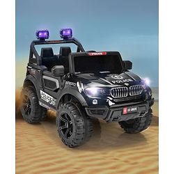 Babyhug Battery Operated Police Ride on Jeep with Light & Music - Black