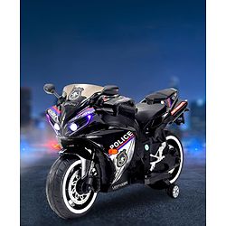 Babyhug Police Battery Operated Ride on Bike With Music & Light - Black