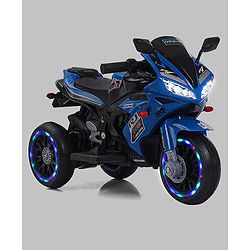 Babyhug Battery Operated Three Wheeler Mini R1 Bike With Music & Light - Blue