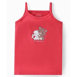 Babyhug 100% Cotton Antibacterial Finish Sleeveless Slips Pack of 3 - Red Purple