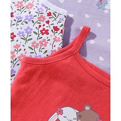 Babyhug 100% Cotton Antibacterial Finish Sleeveless Slips Pack of 3 - Red Purple