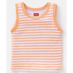 Babyhug 100% Cotton Antibacterial Sleeveless Vests Tiger Print Pack of 3 - Mint Blue & Orange