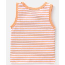 Babyhug 100% Cotton Antibacterial Sleeveless Vests Tiger Print Pack of 3 - Mint Blue & Orange