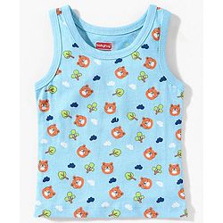 Babyhug 100% Cottton Anti Bacterial Sleeveless Sando Pack Of 3 - Blue Green