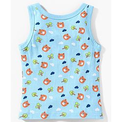 Babyhug 100% Cottton Anti Bacterial Sleeveless Sando Pack Of 3 - Blue Green