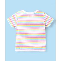 Babyhug 100% Cotton Antibacterial Half Sleeves Vests Bee Print Pack of 5 - Pink Blue & Yellow